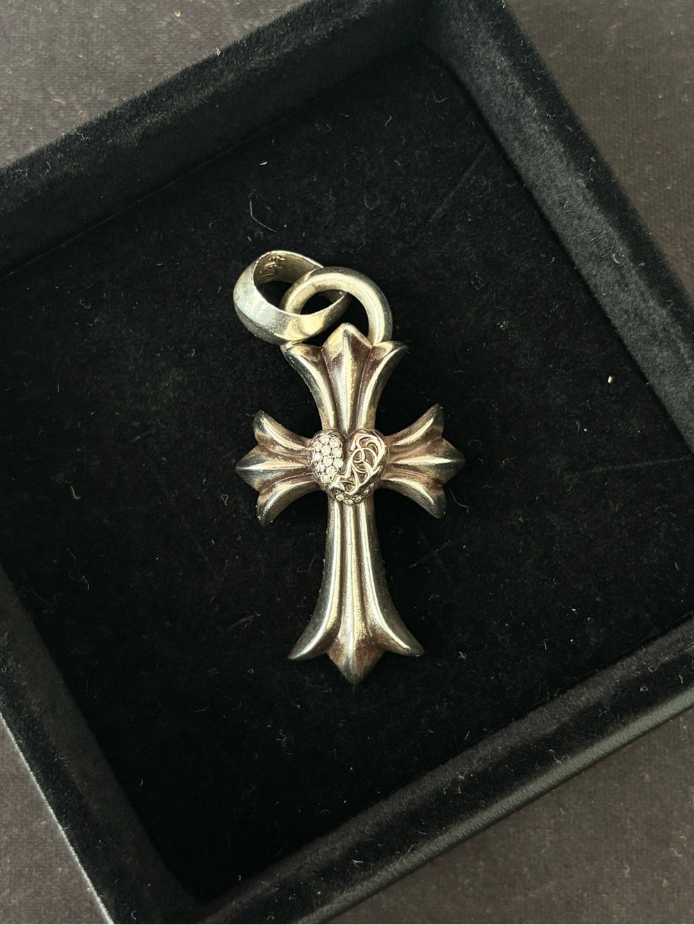 Chrome Hearts Floral Cross Pendant With Diamonds